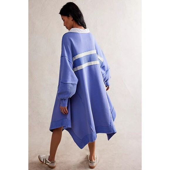 Free People Blair Sweatshirt Top Oversized Asymmetrical Cotton Slouchy M 273303 - Picture 3 of 9